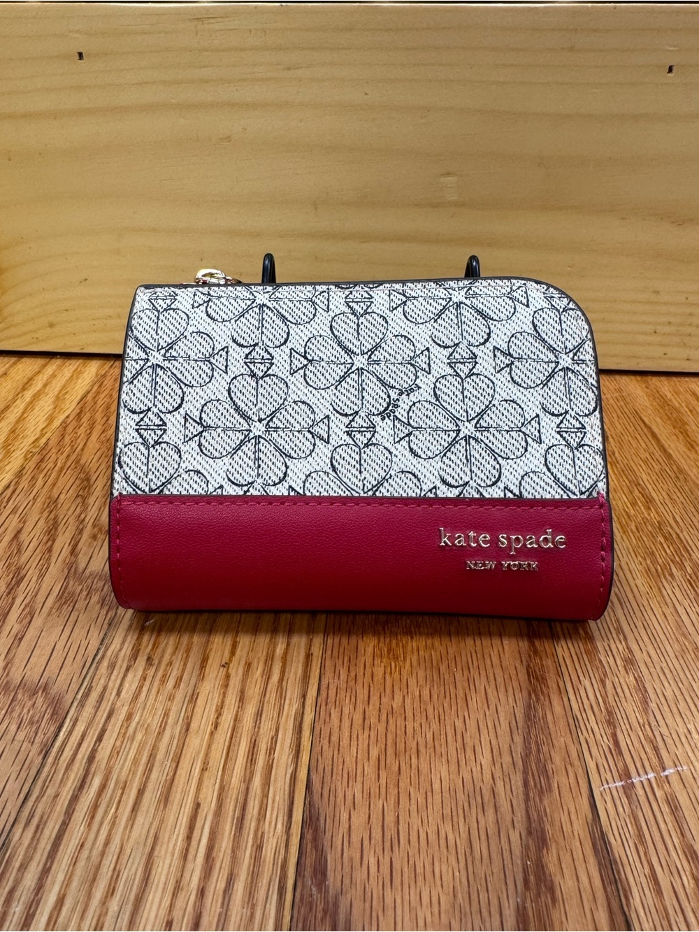 Kate Spade Cherry Spade Flower Small Compact Zip Wallet